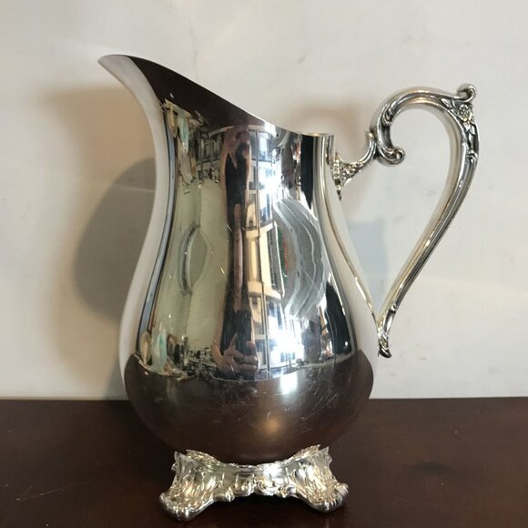 Wm Rogers & Son Heavy Silverplate Water Pitcher Victorian Rose 1917 - Picture 5 of 13